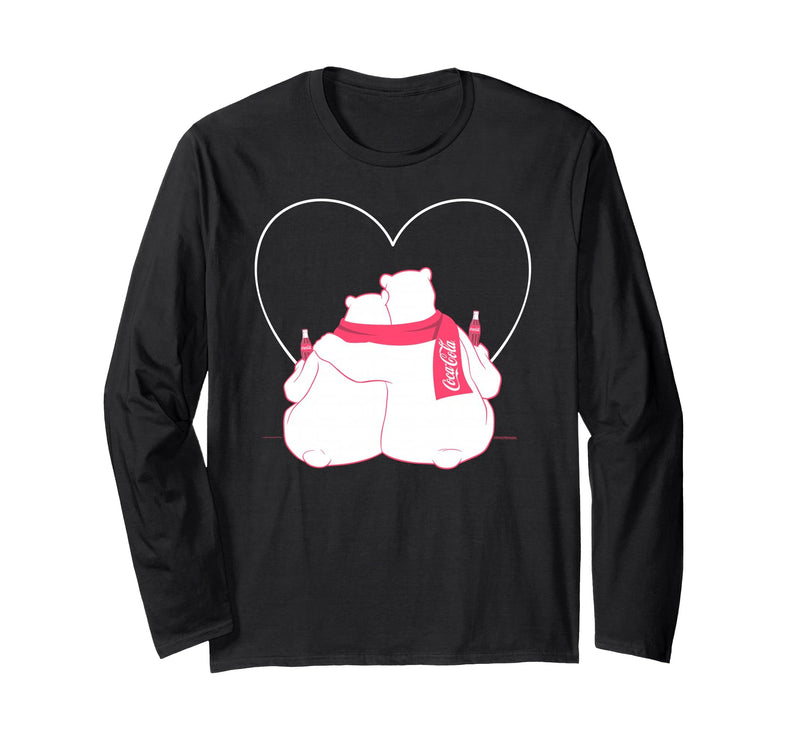 Coca-Cola Company Coca-Cola - Polar Bear Heart Hug Long Sleeve T-Shirt - Black