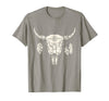 Buffalo Animals Gift Idea Bison Buffalo Skull Animal Design T-Shirt - Slate Grey