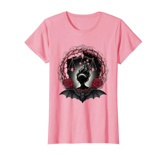 Mademark Women's Libra Constellation Hair Zodiac Astrology Design T-Shirt - Pink