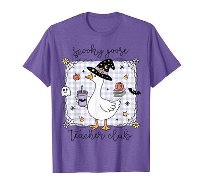 Spooky Goose Teacher Halloween Costume Funny Halloween Silly Goose Witch Spooky Goose Teacher Club T-Shirt