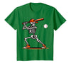 Funny Halloween Skeleton Sports Boys Costume Baseball Skeleton Spooky Boys Halloween Baseball Player T-Shirt - Kelly Green