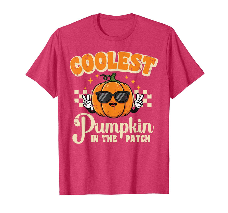 Halloween Shirts For Women Men Kids Boys Girls Halloween Coolest Pumpkin in Patch Costume Boys Kids Youth T-Shirt - Red