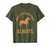 Mademark Horses Over Horsepower Always Equestrian Design T-Shirt - Men - Olive Green