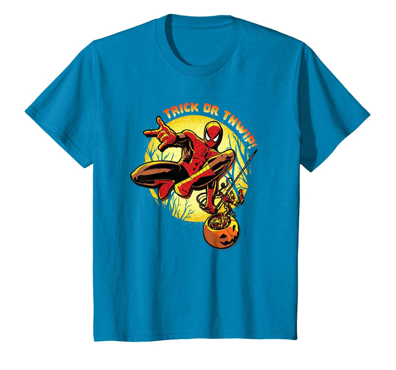 Marvel Super Heroes Spider-Man Trick or Thwip! Halloween T-Shirt - Sapphire Blue