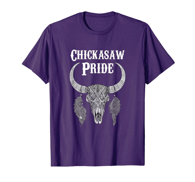 Chickasaw Pride Native American Nice Gifts Chickasaw Pride Tribe Native American Indian Buffalo T-Shirt - Purple