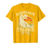 Dinosaur Trainer Halloween Vintage Dinosaur Trainer Halloween Costume Retro Dino Outline T-Shirt - Golden Yellow