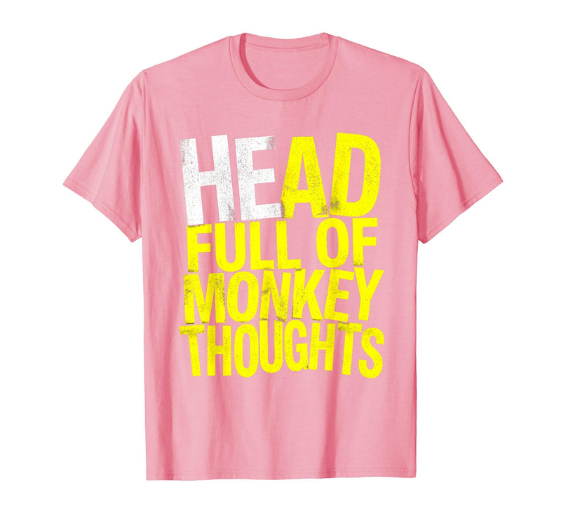 Mademark Head Full of Monkey Thoughts Funny Primate Design T-Shirt - Men - Pink