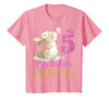 Kids 5th Birthday Rabbit Princess Girl Bunny 5 Years Old T-Shirt in Pink