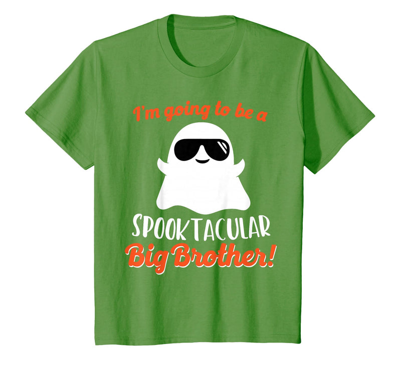Halloween Pregnancy Announcements by HotW Big Brother Pregnancy Announcement Ghost Funny Boy Halloween T-Shirt - Grass Green