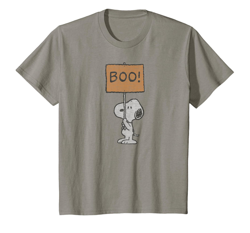 Peanuts Halloween Snoopy Boo Sign T-Shirt - Slate Grey