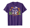 Halloween Nurse Shirts For Women Scrub Costumes One Spooky Nurse Ghost Stethoscope Halloween Costume Nursing T-Shirt - Purple