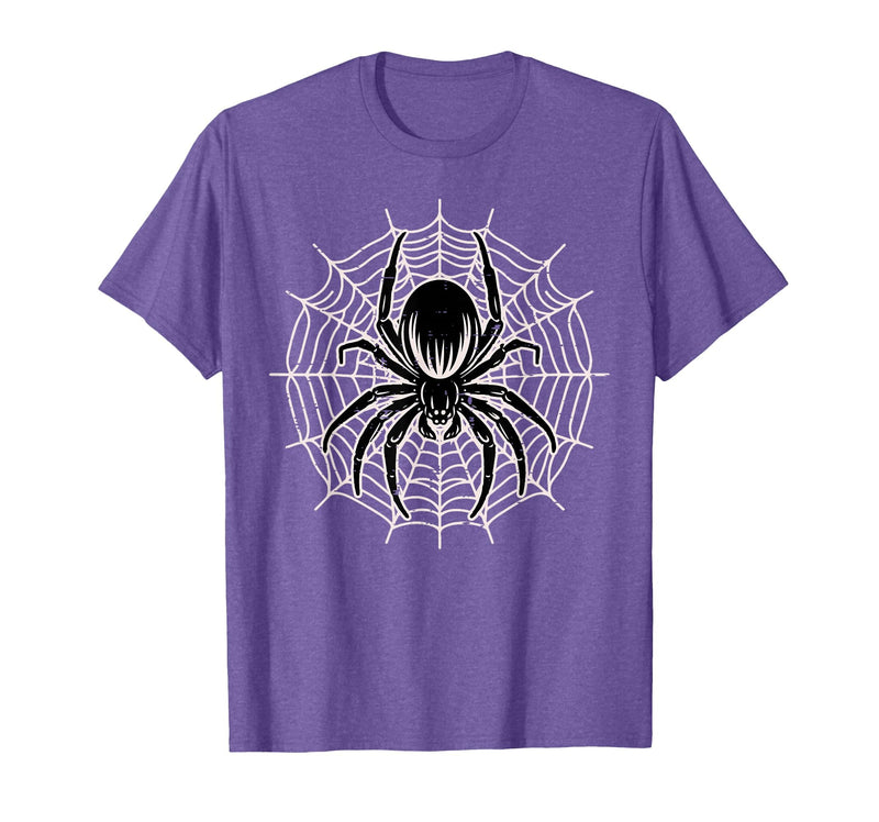 Halloween Shirts For Women Men Kids Boys Girls Halloween Spider with Web Vintage Costume Men Boys Kid Women T-Shirt - Purple