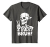 Skeleton Peace Sign Shirts For Men Women & Kids Bruh Skeleton Hand Peace Sign Halloween Skeleton Hand Sign T-Shirt - Asphalt