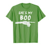 Miftees Matching Halloween Tees She's My Boo Matching Halloween Costume She's My Boo T-Shirt - Grass Green