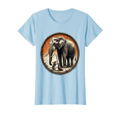 Mademark Mouse Hands Elephant a Tiny Broom Funny Animal Art T-Shirt - Women