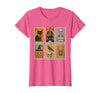 Halloween Stamp Cute Ghost Cute Fall Apparel Vintage Halloween Stamp Cute Ghost Pumpkin Cat Retro Fall T-Shirt - Pink Heather