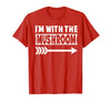 Funny Lazy & Easy Halloween Couple Costume Tee I'm with The Mushroom Halloween Costume Mushroom Halloween T-Shirt - Red