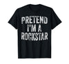 Funny Halloween Party Matching Family Costumes Tee Pretend I'm A Rockstar Costume Family Halloween Rock Star T-Shirt - Black