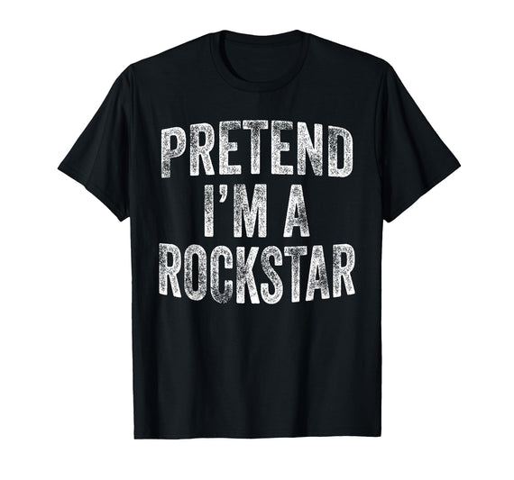Funny Halloween Party Matching Family Costumes Tee Pretend I'm A Rockstar Costume Family Halloween Rock Star T-Shirt - Black