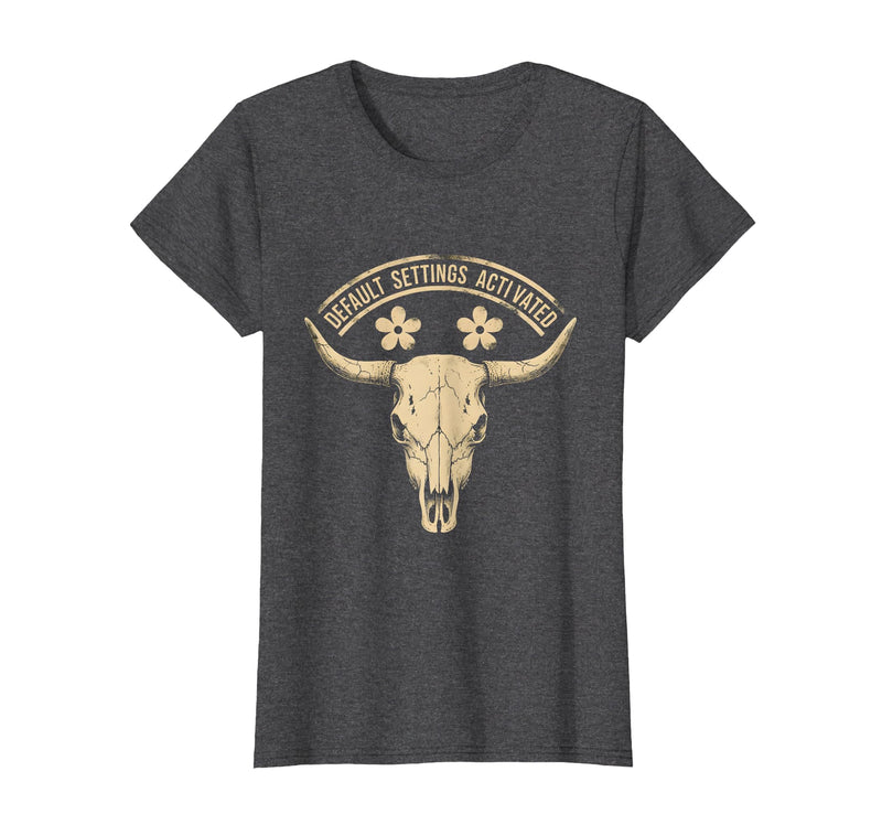 Mademark White Boy of the Year Default Settings Activated T-Shirt - Women - Dark Heather Grey
