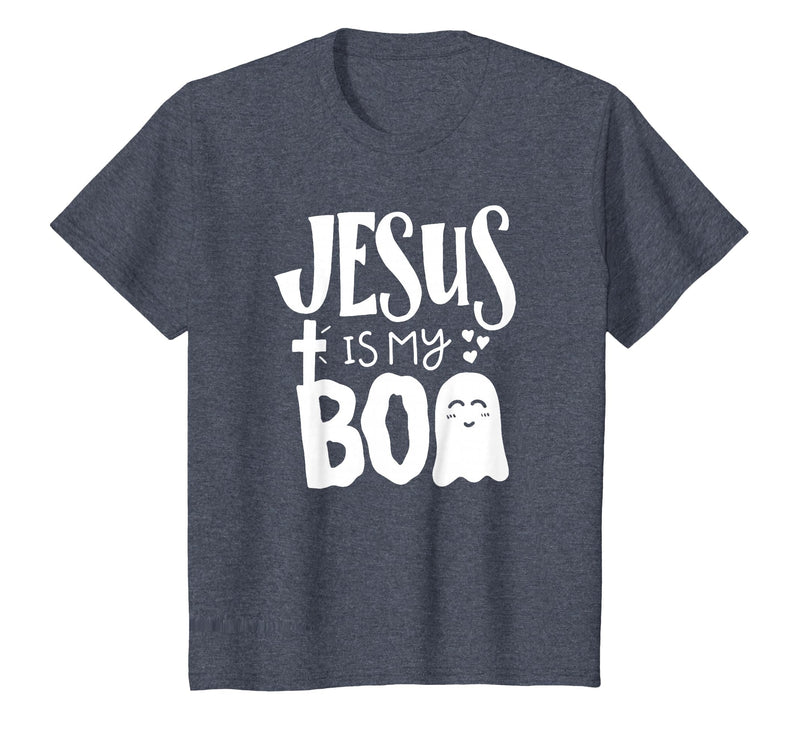 Jesus is My Boo - Funny Christian Halloween Quote Humor T-Shirt - Heather Blue