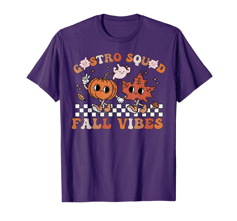 Gastro Squad Halloween Fall Endoscopy Nurse Gastro Squad Halloween Fall Vibes Gastro Crew Endoscopy T-Shirt - Purple