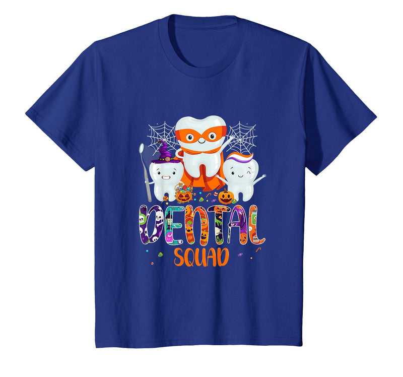 Dental Squad Trick Or Teeth Dentist Halloween Dental Squad Funny Trick Or Teeth Dentist Halloween Ghost T-Shirt - Royal Blue