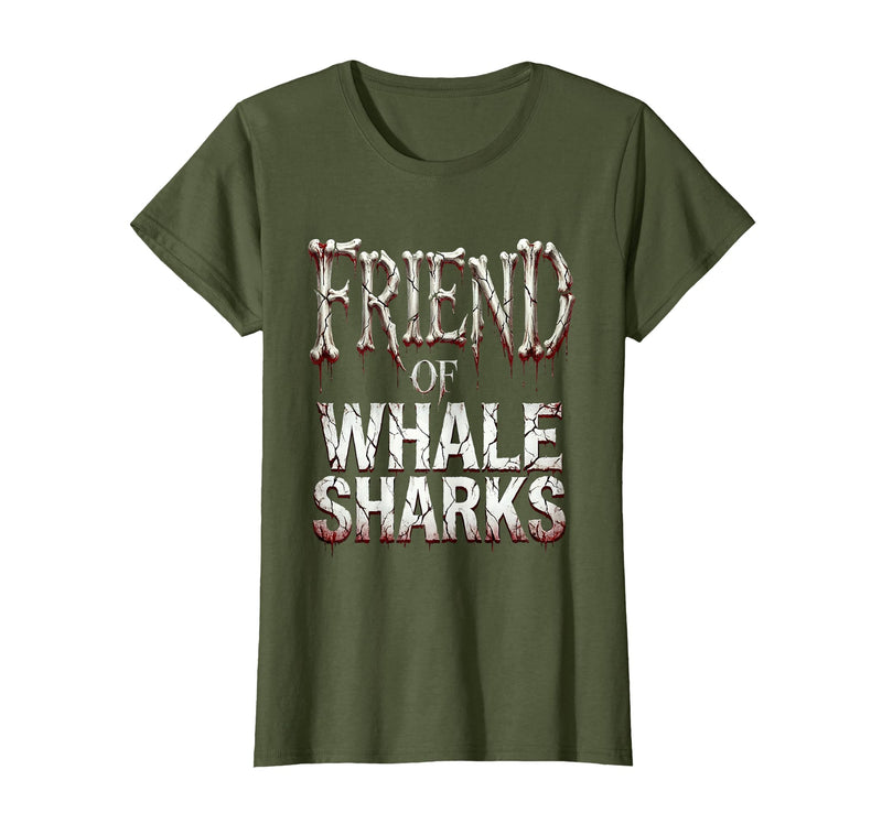 Mademark Friend of Whale Sharks Ocean Life Design T-Shirt - Olive Green