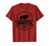 Funny Farmer Gift for Simmental Cattle Cow Farmer - Simmental Cattle T-Shirt - Cranberry Red