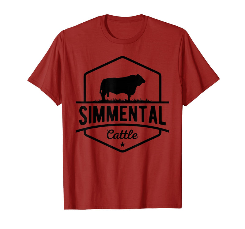 Funny Farmer Gift for Simmental Cattle Cow Farmer - Simmental Cattle T-Shirt - Cranberry Red
