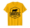Funny Farmer Gift for Simmental Cattle Cow Farmer - Simmental Cattle T-Shirt - Golden Yellow