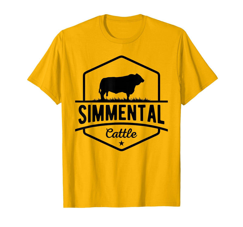 Funny Farmer Gift for Simmental Cattle Cow Farmer - Simmental Cattle T-Shirt - Golden Yellow