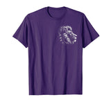 MyAnimal - Your Favourite Animal Wear Lion Head - Cool Portrait of a Proud Lion on Chest T-Shirt - Purple