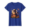 Halloween Dragons Fantasy Spooky Witchy Cute Halloween Dragon Witch Hat Pumpkin Moon Fantasy T-Shirt - Royal Blue