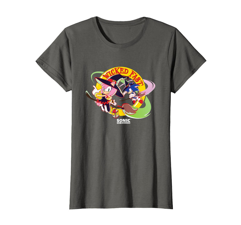 Sonic The Hedgehog Halloween Wicked Fast Witch Costumes T-Shirt - Asphalt Grey