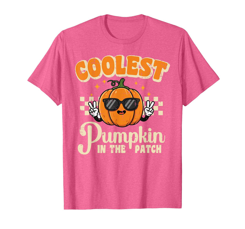 Halloween Shirts For Women Men Kids Boys Girls Halloween Coolest Pumpkin in Patch Costume Boys Kids Youth T-Shirt - Pink