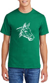 Comical Shirt Horse Graphic Top for Equestrian and Animal Lovers Cotton Tee Adult Youth Tall Men Women - Kelly Green