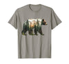 Bear Designs. Bear Forest Mountains Trees Nature Sunset Outdoor Graphic T-Shirt - Slate Grey