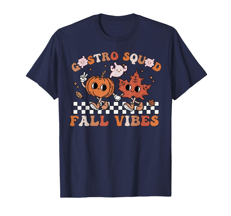 Gastro Squad Halloween Fall Endoscopy Nurse Gastro Squad Halloween Fall Vibes Gastro Crew Endoscopy T-Shirt - Navy Blue