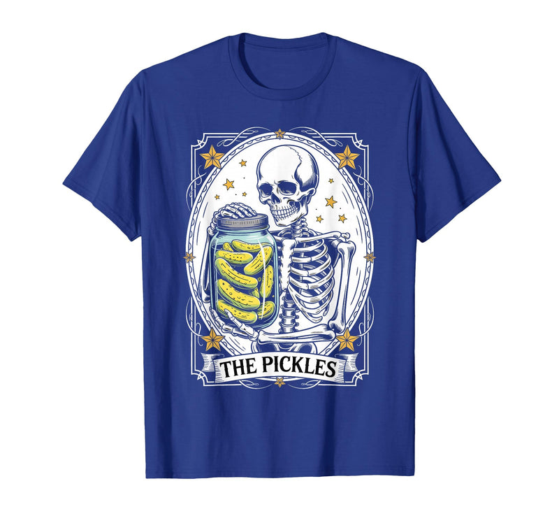 Tarot Card Skeleton Halloween Ades.shirt The Pickles Tarot Card Skeleton Canning Season Gardener T-Shirt - Royal Blue