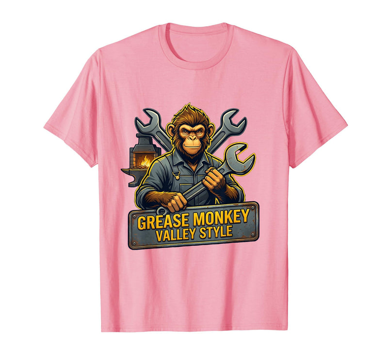 Mademark Grease Monkey Valley Style Automotive Design T-Shirt - Men - Pink
