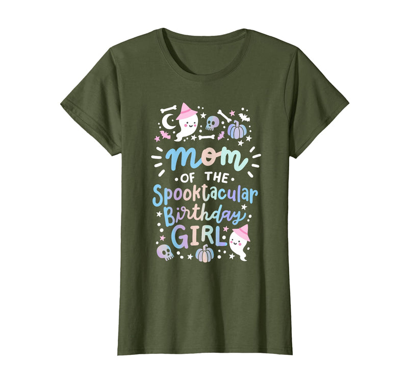 Faboolous Family Halloween Birthday Party Outfits Mom of the Spooktacular Birthday Girl Halloween Family T-Shirt - Olive