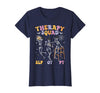 Speech Occupational Physical Therapy Halloween Therapy Squad SLP OT PT Halloween Speech Physical Skeleton T-Shirt - Navy Blue