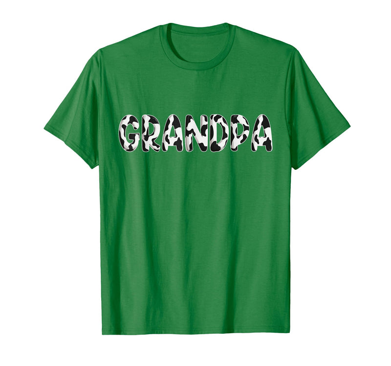 Cow Pattern Print Family Matching Birthday Shirts Cow Grandpa Birthday Family Matching Fathers Day Boy Girl T-Shirt - Kelly