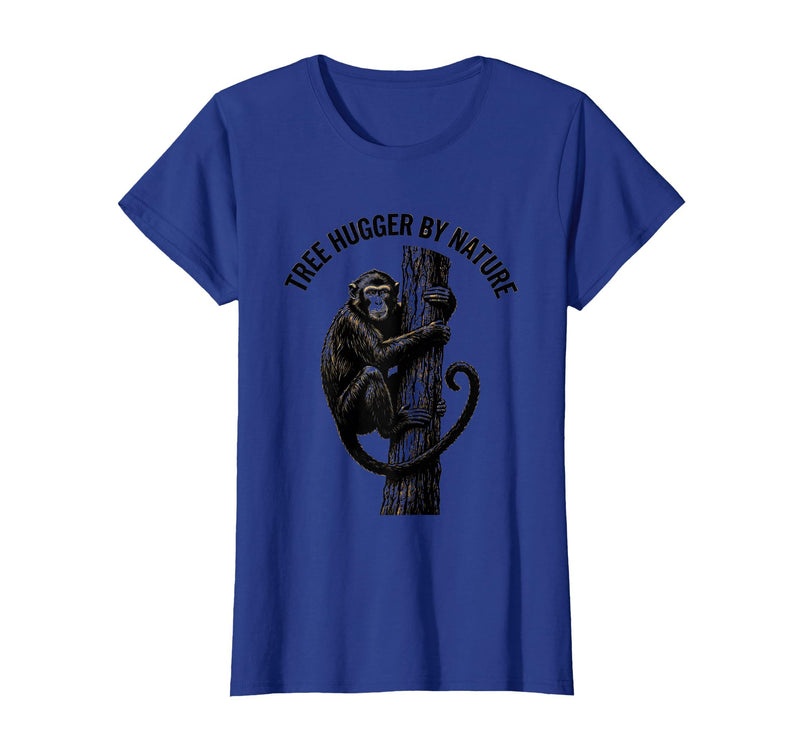 Mademark Tree Hugger By Nature Monkey Design T-Shirt - Women - Royal Blue