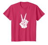 Goodtogotees Skeleton Hand Peace Sign Halloween t-Shirt T-Shirt - Red Heather