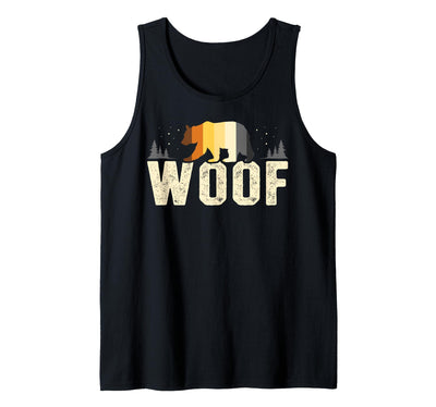 Mens Woof Bear Pride Retro Nature Gay Men Bear Flag Tank Top