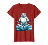 Mademark Polar Bear on Cracking Ice Floe Illustration T-Shirt - Cranberry Red