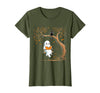 Halloween Ghost Swing Reading Vintage Ghost Swing Reading Book Swinging Halloween Costume T-Shirt - Olive Green