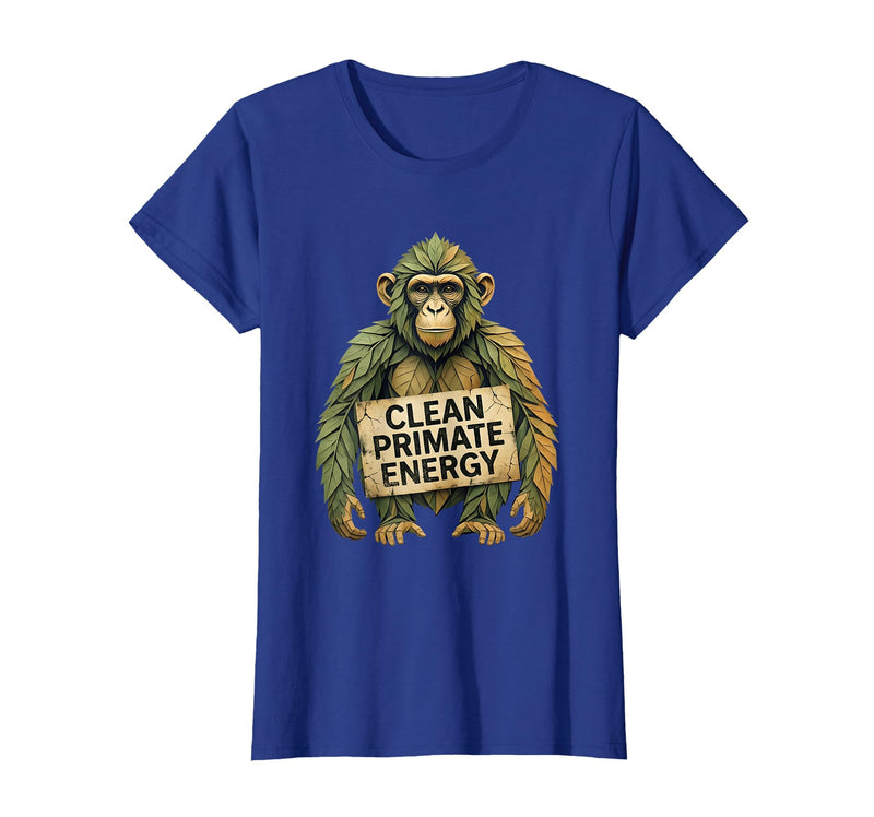 Mademark Clean Primate Energy Monkey Sober Men Design T-Shirt - Women - Royal Blue